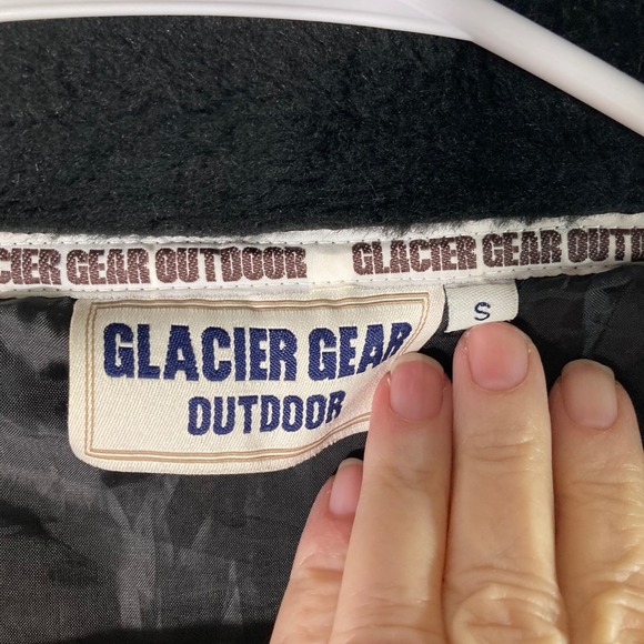 Mens Vintage Glacier Gear Outdoor Deer Print Fleece Lined Zip Jacket Black Tan S - Picture 10 of 12